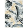 thumbnail image 1 of SAFAVIEH Barbados Tropical Leaves Outdoor Area Rug, 5'3" x 7'6", Grey/Gold, 1 of 13