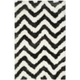 thumbnail image 1 of SAFAVIEH Barcelona Carmella Chevron Stripes Shag Area Rug, Graphite/Ivory, 2' x 3', 1 of 11