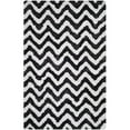 thumbnail image 1 of SAFAVIEH Barcelona Carmella Chevron Stripes Shag Area Rug, Graphite/Ivory, 4' x 6', 1 of 6