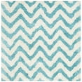 thumbnail image 1 of SAFAVIEH Barcelona Carmella Chevron Stripes Shag Area Rug, Ivory/Blue, 8' x 10', 1 of 5