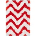 thumbnail image 1 of SAFAVIEH Barcelona Carmella Chevron Stripes Shag Area Rug, Ivory/Rust, 3' x 5', 1 of 12