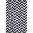 thumbnail image 1 of SAFAVIEH Barcelona Carmella Chevron Stripes Shag Runner Rug, Graphite/Ivory, 2'3" x 7', 1 of 6
