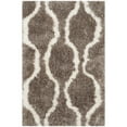 thumbnail image 1 of SAFAVIEH Barcelona Melinda Geometric Shag Area Rug, Silver/Ivory, 3' x 5', 1 of 6