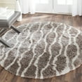 thumbnail image 1 of SAFAVIEH Barcelona Melinda Geometric Shag Area Rug, Silver/Ivory, 5' x 5' Round, 1 of 6