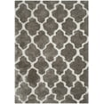 thumbnail image 1 of SAFAVIEH Barcelona Mira Geometric Shag Area Rug, Silver/Ivory, 4' x 6', 1 of 5