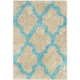 thumbnail image 1 of SAFAVIEH Barcelona Shag Mira Geometric Area Rug, Cream/Blue, 5' x 5' Square, 1 of 11
