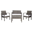 thumbnail image 1 of SAFAVIEH Bassey Outdoor Patio 4 Pc Conversation Set, Grey Brown/White, 1 of 12