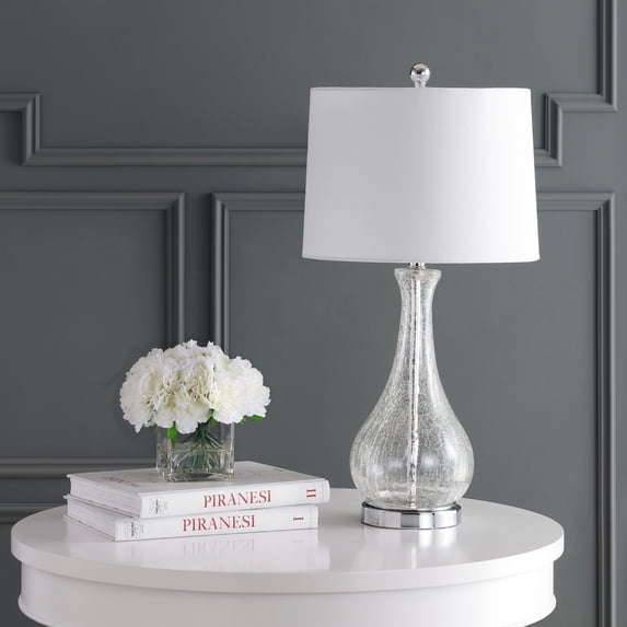 SAFAVIEH Bayan 28 in. Solid Iron Table Lamp, Nickel