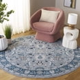 thumbnail image 1 of SAFAVIEH Bayside Aline Oriental Polyester Area Rug, Blue/Gray, 6'7" x 6'7" Round, 1 of 11