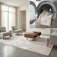 thumbnail image 1 of SAFAVIEH Bayside Everard Abstract Polyester Machine Washable Area Rug, Ivory/Gray Pink, 9' x 12', 1 of 15