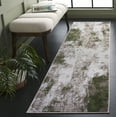 thumbnail image 1 of SAFAVIEH Bayside Everard Abstract Polyester Runner Rug, Ivory/Green, 2'2" x 8', 1 of 10