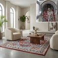 thumbnail image 1 of SAFAVIEH Bayside Gemma Oriental Polyester Machine Washable Area Rug, Blue/Red, 5'3" x 7'6", 1 of 13