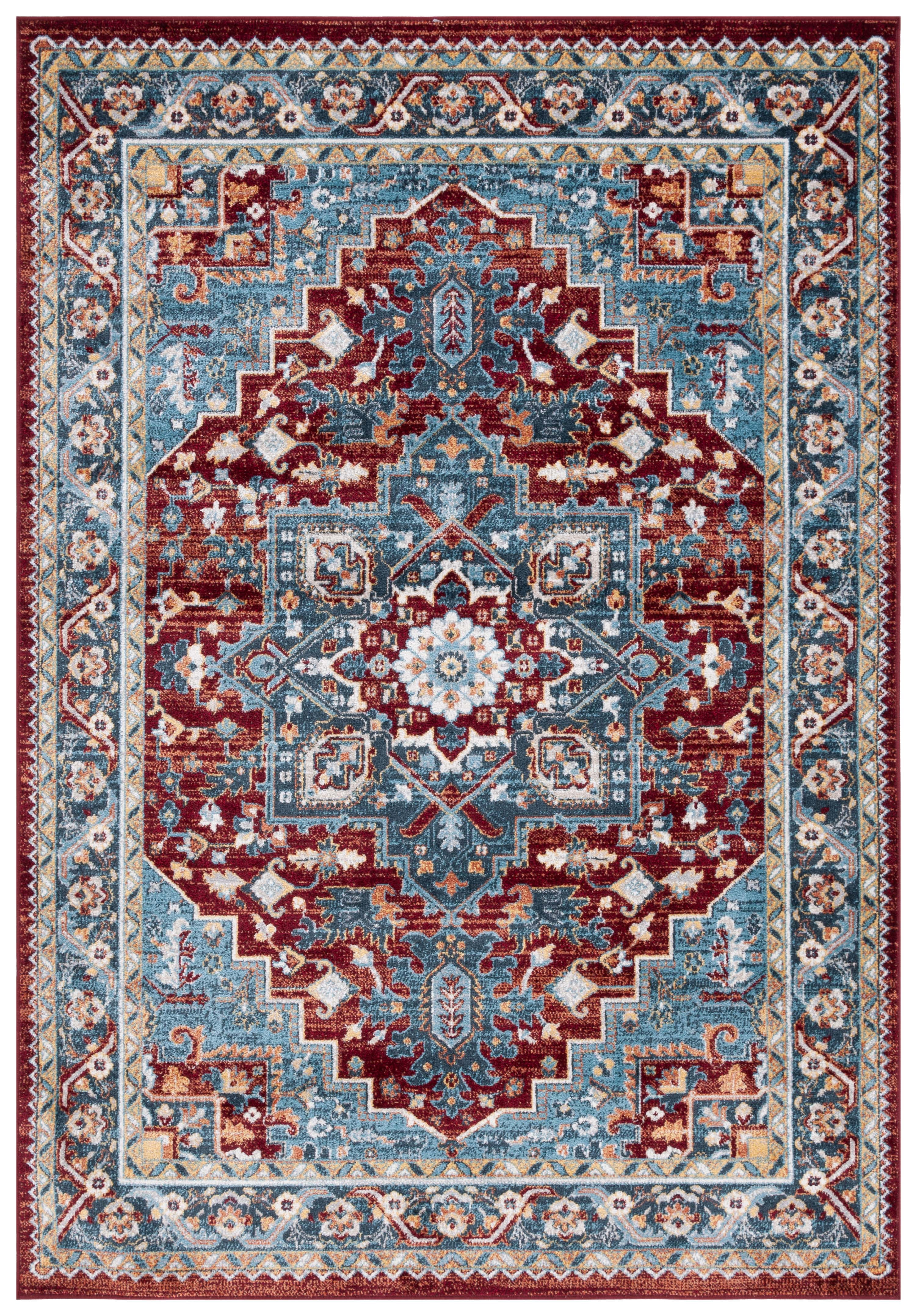 Reversible Easy-Care Synthetic Red Rectangular Rug, 9' x 12'