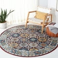 thumbnail image 1 of SAFAVIEH Bayside Jarvis Oriental Polyester Machine Washable Area Rug, Blue/Red, 6'7" x 6'7" Round, 1 of 12