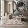 thumbnail image 1 of SAFAVIEH Bayside Randall Oriental Polyester Machine Washable Area Rug, Beige/Blue, 5'3" x 7'6", 1 of 13