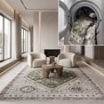 thumbnail image 1 of SAFAVIEH Bayside Sherwood Oriental Polyester Area Rug, Green/Ivory, 8' x 10', 1 of 12