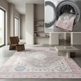 thumbnail image 1 of SAFAVIEH Bayside Sherwood Oriental Polyester Machine Washable Area Rug, Ivory/Blue Pink, 8' x 8' Square, 1 of 13