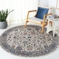 thumbnail image 1 of SAFAVIEH Bayside Sheryll Floral Polyester Machine Washable Area Rug, Gray/Blue, 6'7" x 6'7" Round, 1 of 12