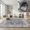 thumbnail image 1 of SAFAVIEH Bayside Sheryll Floral Polyester Machine Washable Area Rug, Blue/Gray, 6'7" x 6'7" Square, 1 of 13
