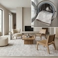 thumbnail image 1 of SAFAVIEH Bayside York Abstract Polyester Machine Washable Area Rug, Beige/Ivory, 4' x 6', 1 of 14