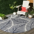 thumbnail image 1 of SAFAVIEH Beach House Aline Botanical Indoor/Outdoor Area Rug, Navy/Ivory, 6'7" x 6'7" Round, 1 of 9