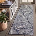 thumbnail image 1 of SAFAVIEH Beach House Aline Botanical Indoor/Outdoor Runner Rug, Navy/Ivory, 2' x 8', 1 of 7