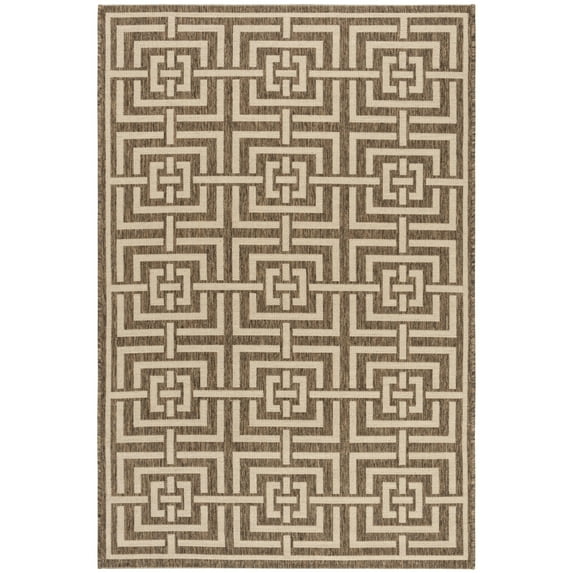 SAFAVIEH Beach House Bethanie Geometric Indoor/Outdoor Area Rug, Beige/Cream, 4' x 6'