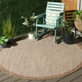 thumbnail image 1 of SAFAVIEH Beach House Cady Bordered Indoor/Outdoor Area Rug, Brown/Ivory, 6'7" x 6'7" Round, 1 of 9
