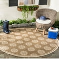 thumbnail image 1 of SAFAVIEH Beach House Callahan Geometric Indoor/Outdoor Area Rug Beige/Cream, 6'7" x 6'7" Round, 1 of 5