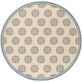thumbnail image 1 of SAFAVIEH Beach House Callahan Geometric Indoor/Outdoor Area Rug Blue/Cream, 6'7" x 6'7" Round - Traditional Design, Blue & Creme, Weather Resistant, Non-Shedding & Easy Cleaning, Ideal for Patio, Ent, 1 of 5
