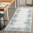 thumbnail image 1 of SAFAVIEH Beach House Cherlyn Botanical Indoor/Outdoor Runner Rug, Blue/Ivory, 2'2" x 8', 1 of 16