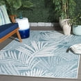 thumbnail image 1 of SAFAVIEH Beach House Declan Botanical Indoor/Outdoor Area Rug, Aqua/Ivory, 5'3" x 7'6", 1 of 16