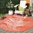 thumbnail image 1 of SAFAVIEH Beach House Declan Botanical Indoor/Outdoor Area Rug, Orange/Ivory, 6'7" x 6'7" Round, 1 of 16