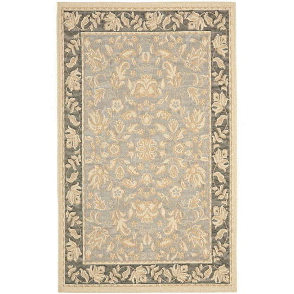 Safavieh Beach House Dervla Oriental Indoor/Outdoor Area Rug, Light Blue/Espresso, 5'3" x 7'7"