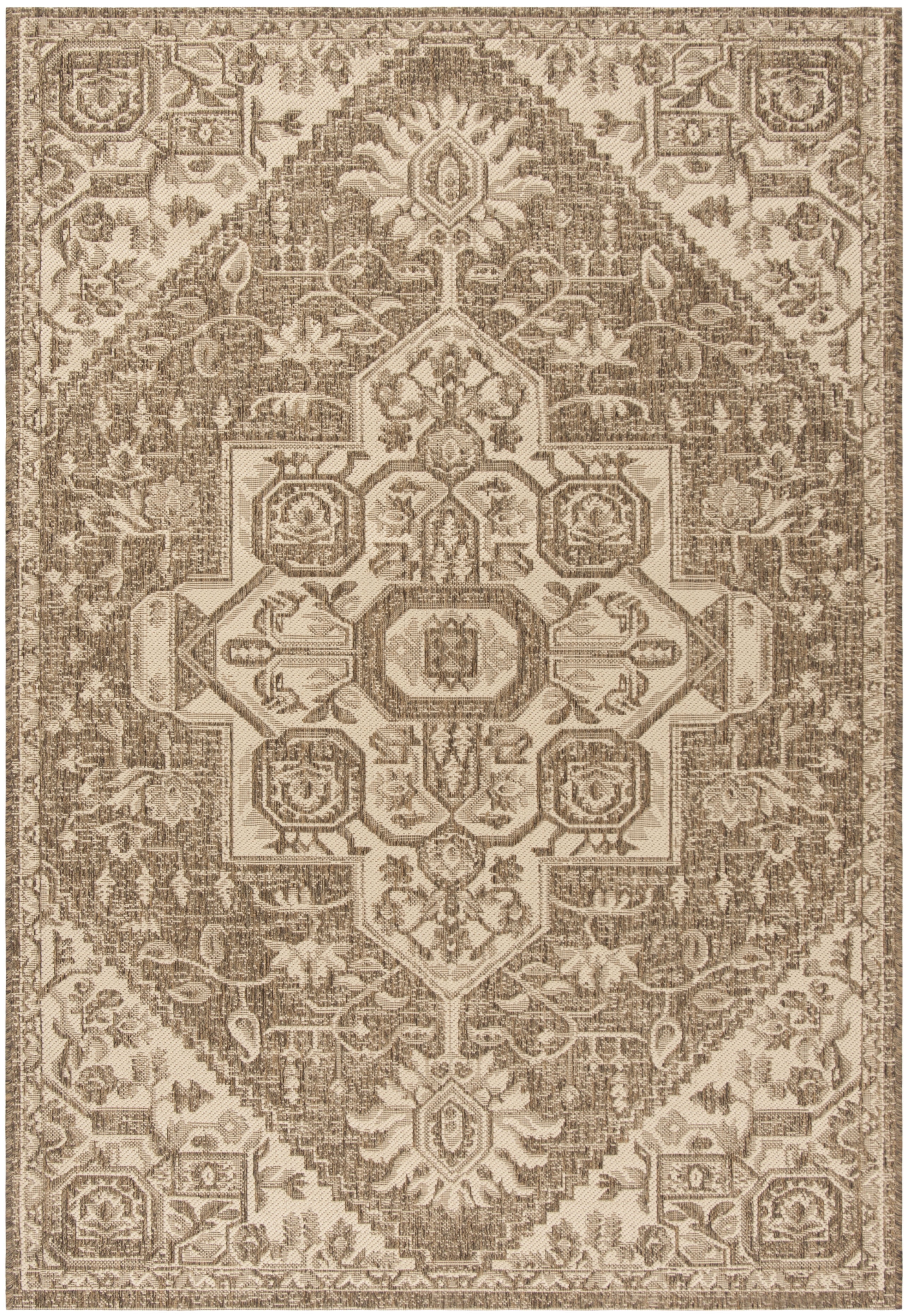 Cream Beige Synthetic Non-slip Indoor/Outdoor Area Rug, 2'2" x 4'