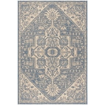 SAFAVIEH Beach House Diggory Medallion Indoor/Outdoor Area Rug, Cream/Blue, 3' x 5'