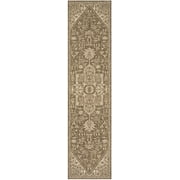 SAFAVIEH Beach House Diggory Medallion Indoor/Outdoor Runner Rug, Cream/Beige, 2'2" x 10'