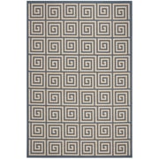 SAFAVIEH Beach House Edmon Geometric Indoor/Outdoor Area Rug Cream/Blue, 4' x 6'