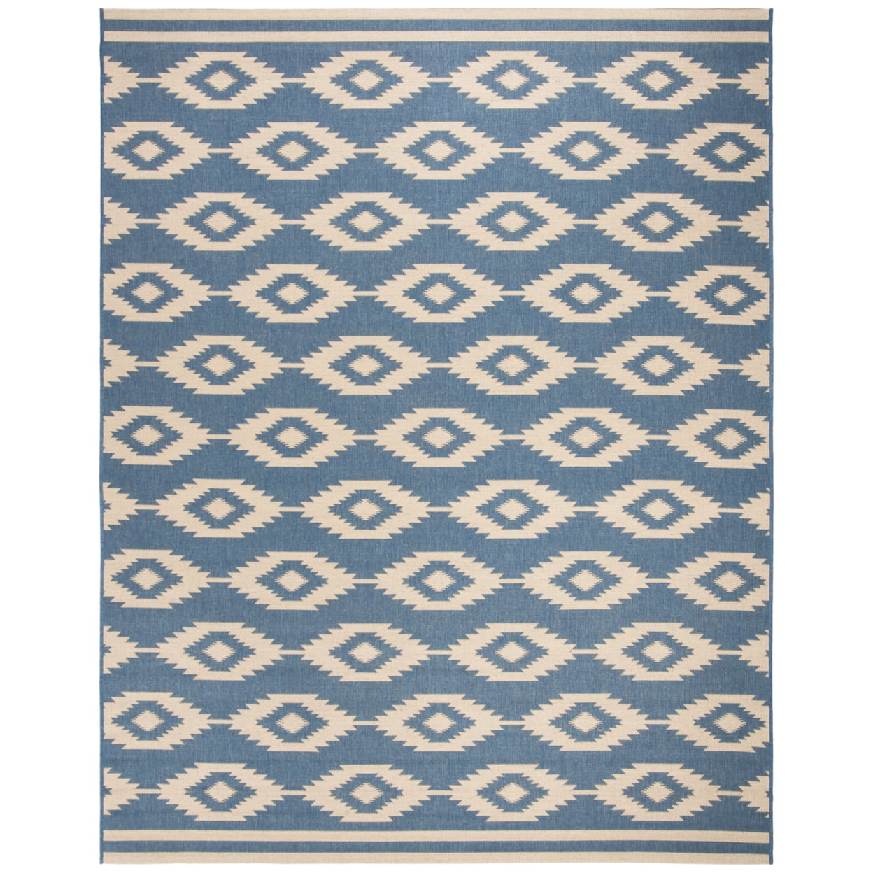 SAFAVIEH Beach House Garret Southwestern Indoor/Outdoor Area Rug Cream/Blue, 7'10" x 10'
