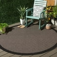 thumbnail image 1 of SAFAVIEH Beach House Grosvenor Bordered Indoor/Outdoor Area Rug, Black/Ivory, 6'7" x 6'7" Round, 1 of 9