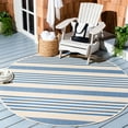 thumbnail image 1 of SAFAVIEH Beach House Henry Striped Indoor/Outdoor Area Rug, Beige/Blue, 6'7" x 6'7" Round, 1 of 13