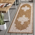 thumbnail image 1 of SAFAVIEH Beach House Hubert Medallion Indoor/Outdoor Runner Rug, Brown/Ivory, 2'2" x 10', 1 of 16