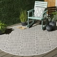 thumbnail image 1 of SAFAVIEH Beach House Jack Geometric Indoor/Outdoor Area Rug, Gray/Ivory, 6'7" x 6'7" Round, 1 of 9