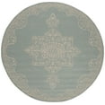 thumbnail image 1 of SAFAVIEH Beach House Janine Medallion Indoor/Outdoor Area Rug, Cream/Aqua, 4' x 4' Round, 1 of 6