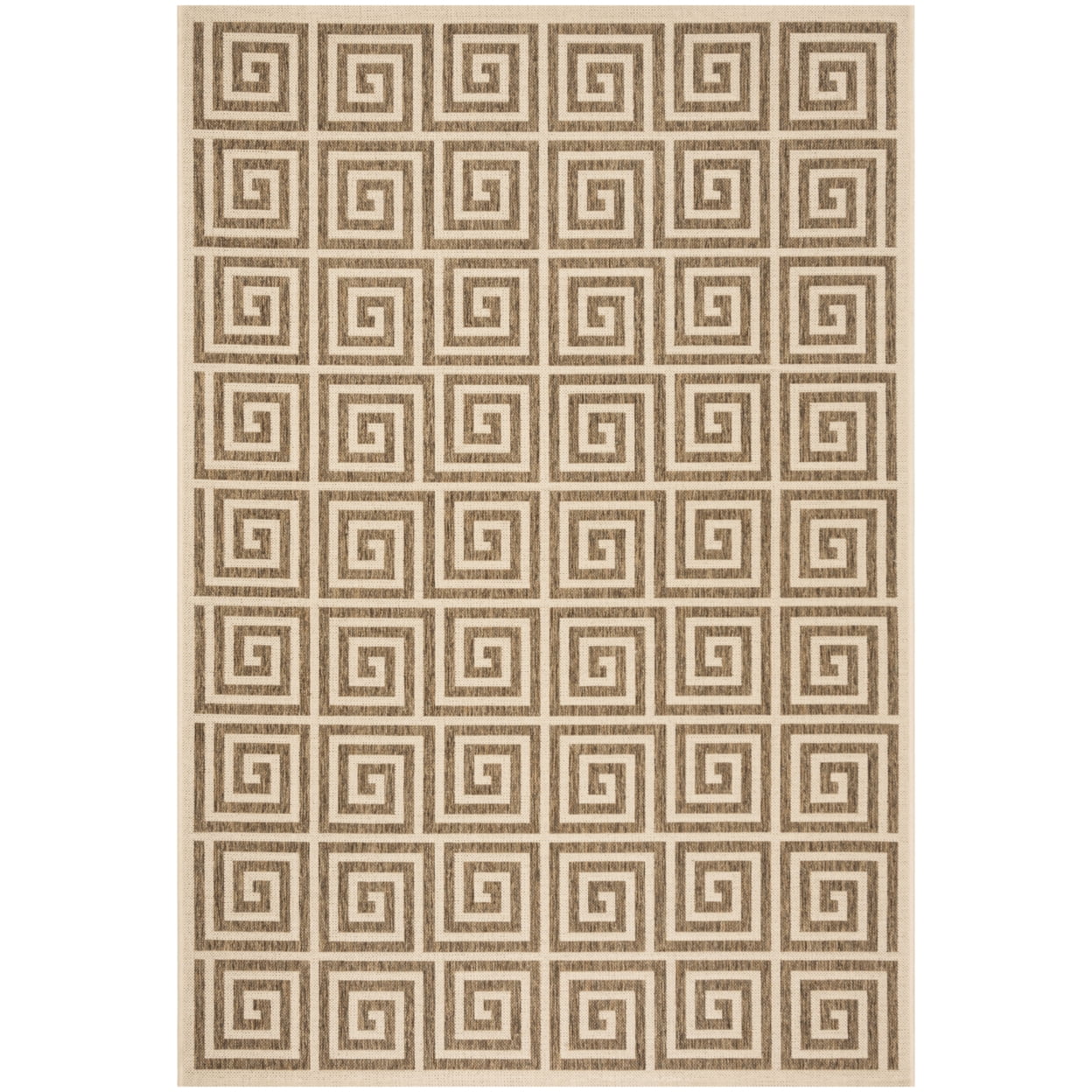 SAFAVIEH Beach House Johan Geometric Indoor/Outdoor Area Rug, Beige/Cream, 5'3" x 7'6"