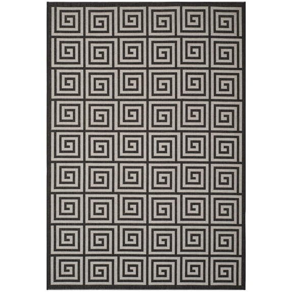 SAFAVIEH Beach House Johan Geometric Indoor/Outdoor Area Rug, Light Grey/Charcoal, 2'2" x 4'
