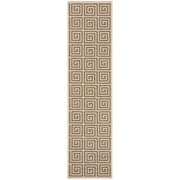 SAFAVIEH Beach House Johan Geometric Indoor/Outdoor Runner Rug, Beige/Cream, 2'2" x 8'
