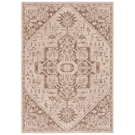 SAFAVIEH Beach House Jose Geometric Indoor/Outdoor Area Rug Beige/Cream, 5'3" x 7'6"