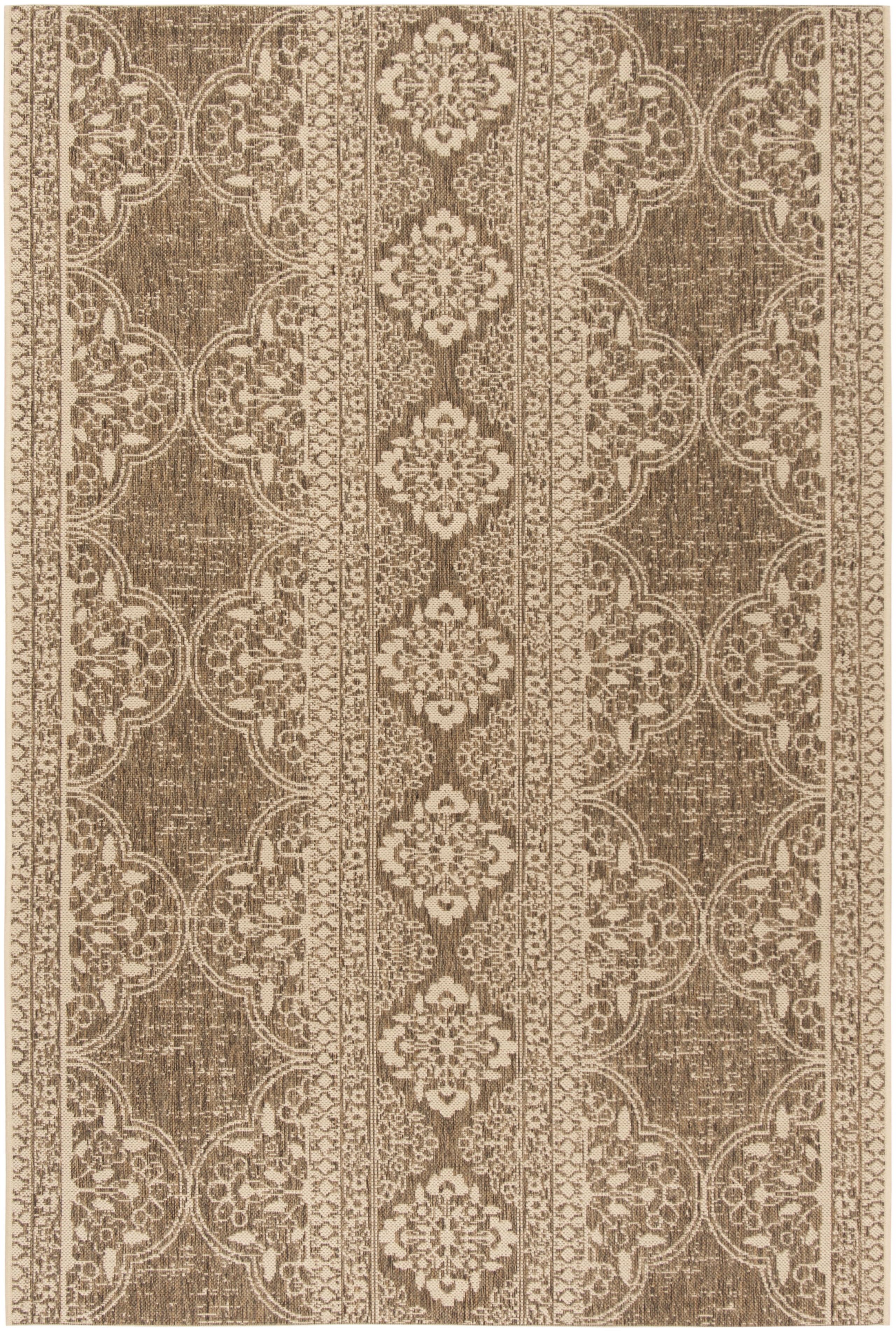 Beach House Cream and Beige Synthetic Indoor/Outdoor Area Rug
