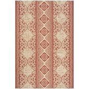 SAFAVIEH Beach House Justine Geometric Indoor/Outdoor Area Rug, Red/Creme, 2'2" x 4'